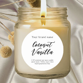 etiqueta de la vela de empaquetado simple y en bla