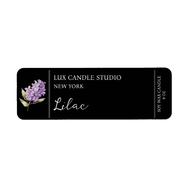 Etiqueta de la Vela de Lilac (Frente)