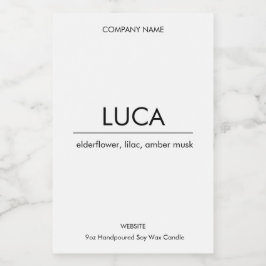 Etiqueta de la Vela de Luca Elegante Minimalista S