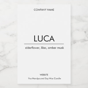 Etiqueta de la Vela de Luca Elegante Minimalista S