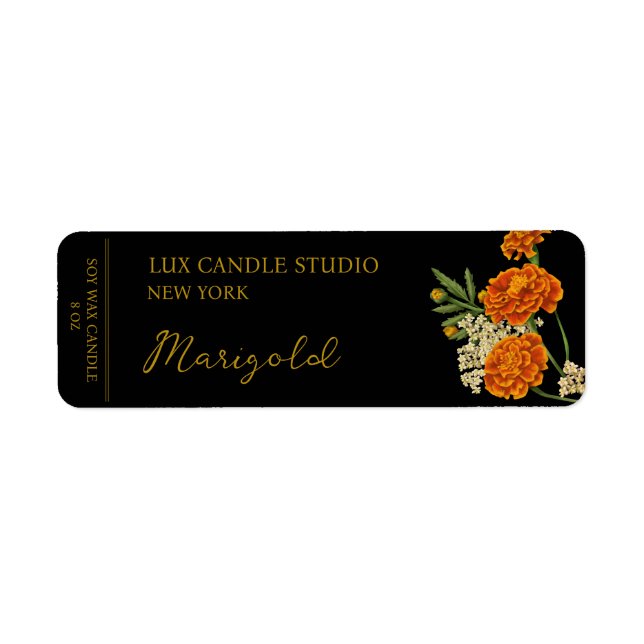 Etiqueta de la vela de Marigold (Frente)