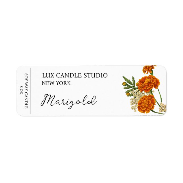 Etiqueta de la vela de Marigold (Frente)