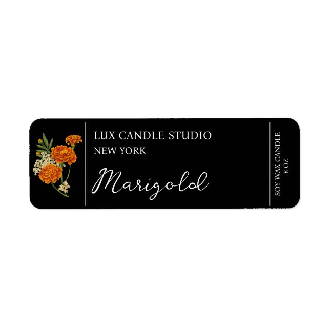 Etiqueta de la vela de Marigold (Frente)