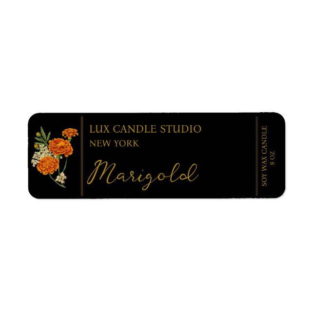 Etiqueta de la vela de Marigold (Frente)