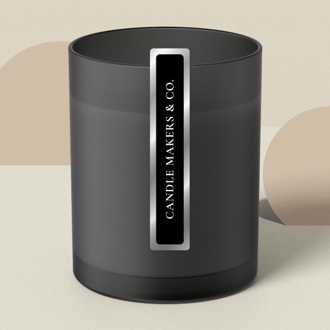 Etiqueta de la Vela delgada para prueba de tampón  (Black and faux silver effect thin product labels, extra strong tamper-proof stickers)
