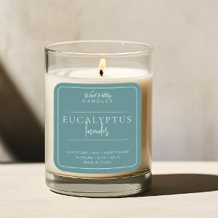 Etiqueta de la vela minimalista verde Eucalyptus