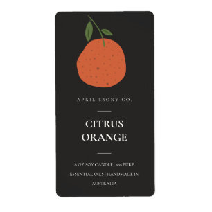 ETIQUETA DE LA VELA NEGRA DEL NARANJA DE FRUIDAD F