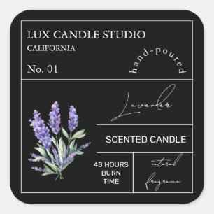 Etiqueta de la vela perfumada de lavanda apotecari