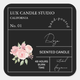 Etiqueta de la vela perfumada del Rosa apotecario