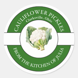 Etiqueta de las aves de corral con coliflor