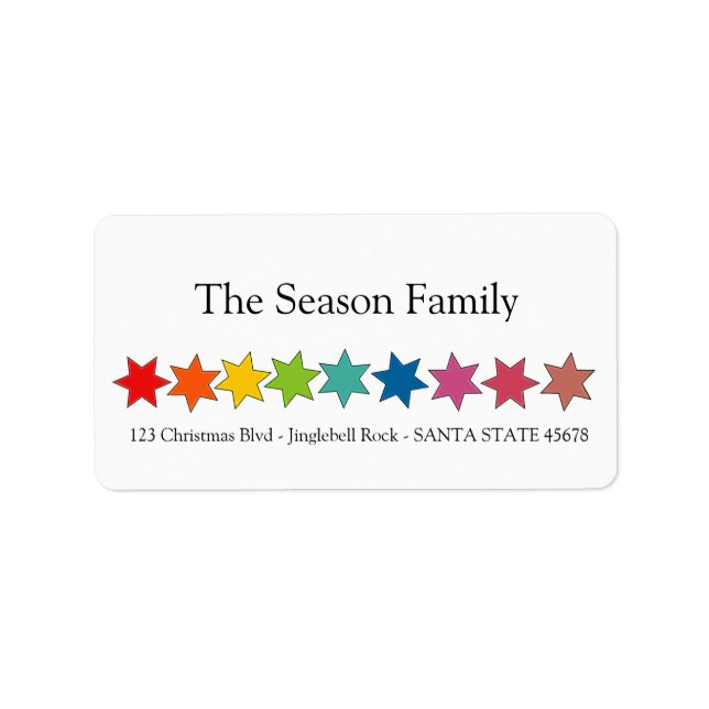 Etiqueta de las estrellas del arco iris (Frente)