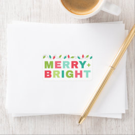 Etiqueta de las luces de los Navidades merry y lum