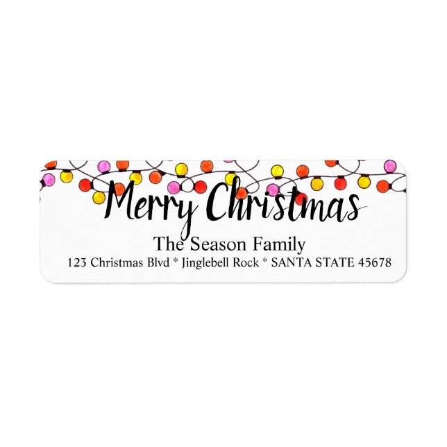 Etiqueta de las luces del árbol de navidad (Frente)