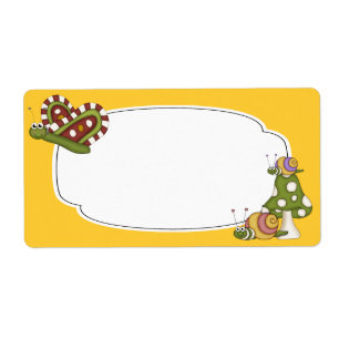 Etiqueta de las mariposas y de los caracoles