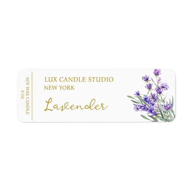 Etiqueta de las velas de lavanda (Frente)