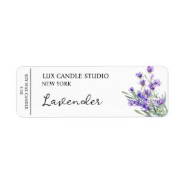 Etiqueta de las velas de lavanda
