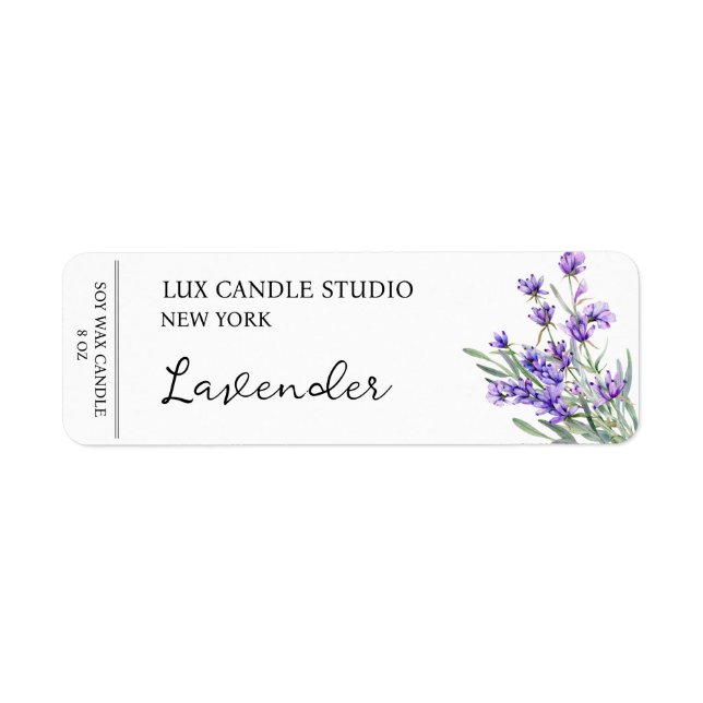 Etiqueta de las velas de lavanda (Frente)