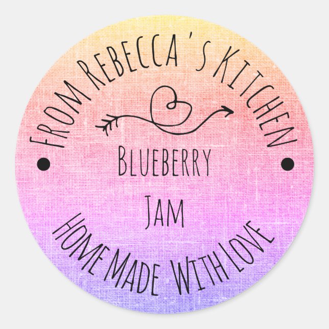 Etiqueta de Lata de Conservas de Arcoíris Hecha a  (Anverso)