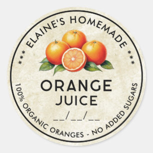 Etiqueta de lata de ingredientes de jugo de naranj
