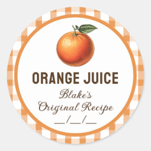 Etiqueta de lata de Jugo de Naranja con diseño a c