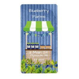 Etiqueta de lata de mermelada de arándano azul