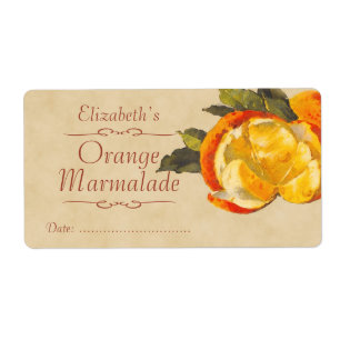 Etiqueta de lata de naranja