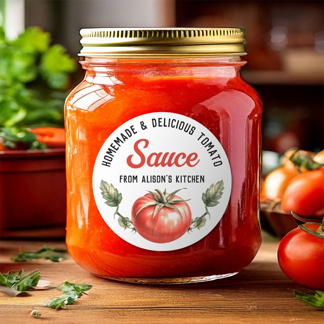 Etiqueta de lata de salsa de tomate casera persona (Subido por el creador)