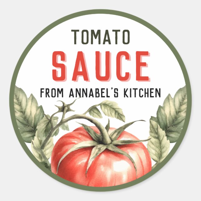Etiqueta de lata de Salsa de Tomate Personalizada  (Anverso)