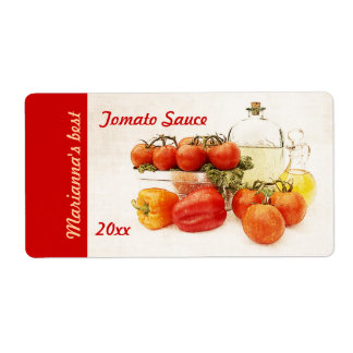 Etiqueta de lata de tomate o pasta