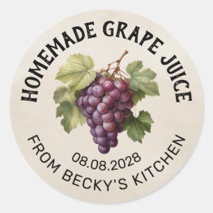 Etiqueta de lata de zumo de uva de época con uvas