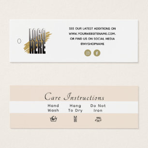 Etiqueta de lavado de ropa con logotipo simple