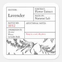 Etiqueta de Lavanda Apothecata en Blanco y Negro