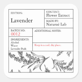 Etiqueta de Lavanda Apothecata en Blanco y Negro