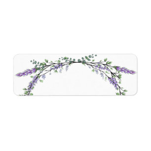 Etiqueta de lavanda y eucalipto