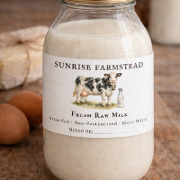 Etiqueta de leche cruda de vaca | Etiqueta persona