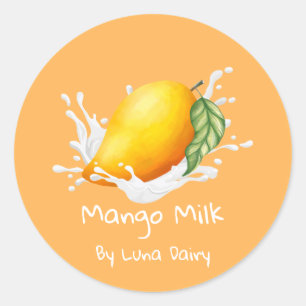 Etiqueta de Leche de Mango Simple y Bonita