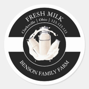 Etiqueta de leche fresca