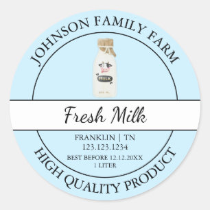 Etiqueta de leche fresca de granja
