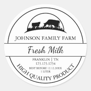 Etiqueta de leche fresca de granja
