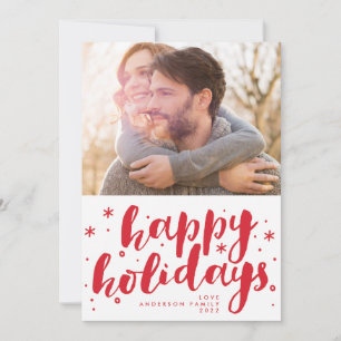 Etiqueta de Letra de Felices Fiestas Foto Navidad