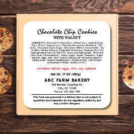 Etiqueta de ley de alimentos para cabaña NEBRASKA