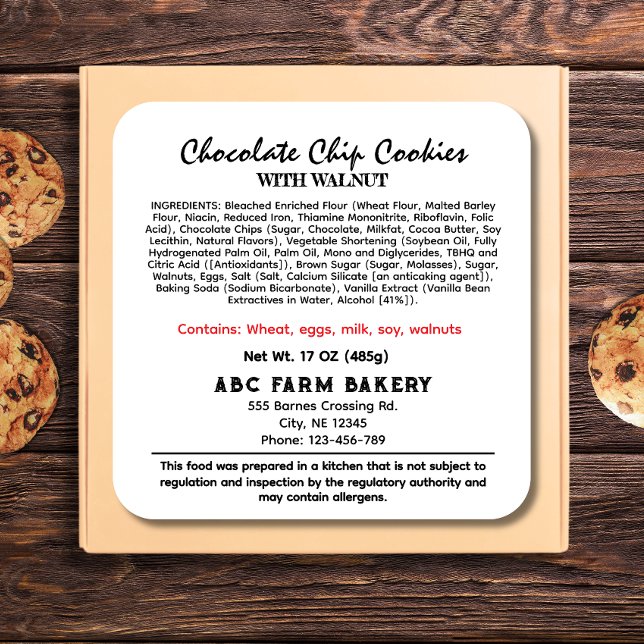 Etiqueta de ley de alimentos para cabaña NEBRASKA (Subido por el creador)