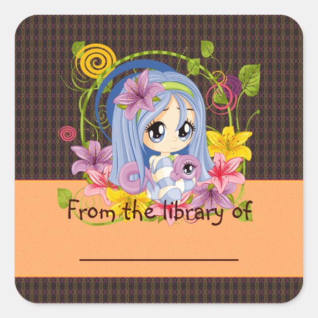 Etiqueta de libro de Hadas Dragón (Anverso)