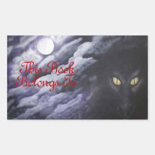Etiqueta de libro de luna de dragón