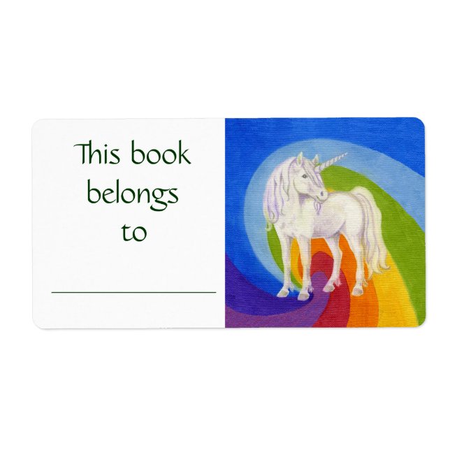 Etiqueta de libro de Unicorn (Frente)