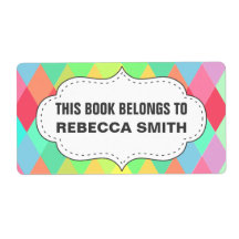 Etiqueta de libro geométrico colorido | Etiquetas 