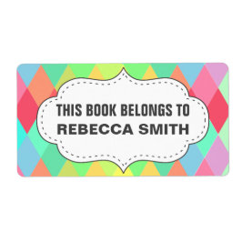 Etiqueta de libro geométrico colorido | Etiquetas 