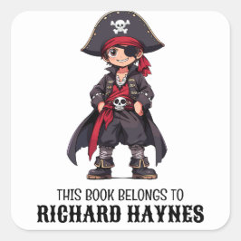 Etiqueta de libro pirata para niños Personalizados