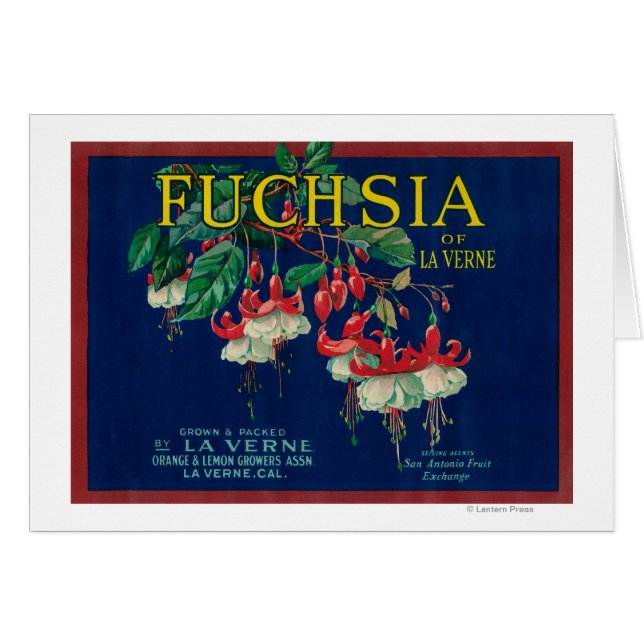 Etiqueta de limón de FuchsiaLa Verne, CA (Anverso (Horizontal))