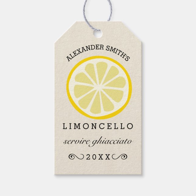 Etiqueta de Limoncello casera | Frasco (Anverso)